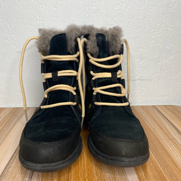 Sorel Explorer Joan Boots Women’s Black Suede Leather Lace Up Waterproof Size 9 - Picture 6 of 16